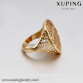 14437 High finishing oval shape diamond paved gridding big ring gold plated copper alloy ring
